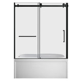 60-Inch Acrylic Rectangular 3-Wall Anti-Skid Alcove Tub with Tub Door, Left Hand Drain