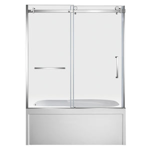 60-Inch Acrylic Rectangular 3-Wall Anti-Skid Alcove Tub with Tub Door, Left Hand Drain