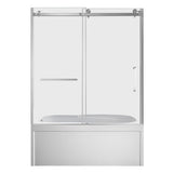 60-Inch Acrylic Rectangular 3-Wall Anti-Skid Alcove Tub with Tub Door, Left Hand Drain