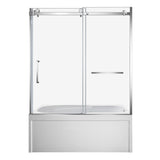 60-Inch Acrylic Rectangular 3-Wall Anti-Skid Alcove Tub with Tub Door, Right Hand Drain