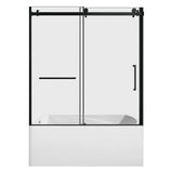 60-Inch Acrylic Rectangular 3-Wall Alcove Tub with Tub Door, Left Hand Drain