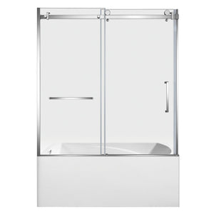 60-Inch Acrylic Rectangular 3-Wall Alcove Tub with Tub Door, Left Hand Drain