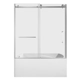 60-Inch Acrylic Rectangular 3-Wall Alcove Tub with Tub Door, Left Hand Drain