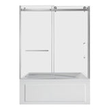 60-Inch Acrylic Rectangular 3-Wall Anti-Skid Alcove Tub with Tub Door, Left Hand Drain