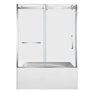 60-Inch Acrylic Rectangular 3-Wall Anti-Skid Alcove Tub with Tub Door, Left Hand Drain