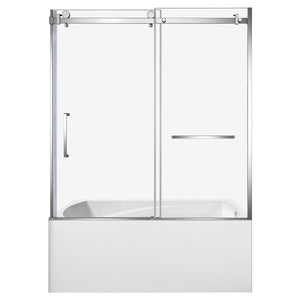 60-Inch Acrylic Rectangular 3-Wall Alcove Tub with Tub Door, Right Hand Drain