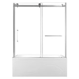 60-Inch Acrylic Rectangular 3-Wall Anti-Skid Alcove Tub with Tub Door, Right Hand Drain