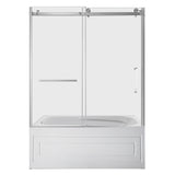 60-Inch Acrylic Rectangular 3-Wall Anti-Skid Alcove Tub with Tub Door, Left Hand Drain