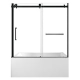 60-Inch Acrylic Rectangular 3-Wall Anti-Skid Alcove Tub with Tub Door, Right Hand Drain