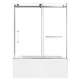 60-Inch Acrylic Rectangular 3-Wall Anti-Skid Alcove Tub with Tub Door, Right Hand Drain