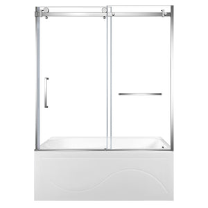 60-Inch Acrylic Rectangular 3-Wall Anti-Skid Alcove Tub with Tub Door, Right Hand Drain