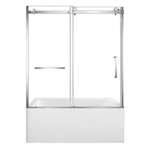 60-Inch Acrylic Rectangular 3-Wall Alcove Tub with Tub Door, Left Hand Drain