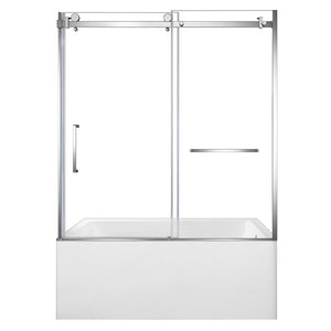 60-Inch Acrylic Rectangular 3-Wall Alcove Tub with Tub Door, Right Hand Drain