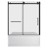 60-Inch Acrylic Rectangular 3-Wall Anti-Skid Alcove Tub with Tub Door, Left Hand Drain