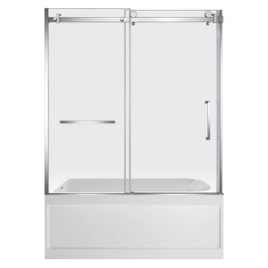 60-Inch Acrylic Rectangular 3-Wall Anti-Skid Alcove Tub with Tub Door, Left Hand Drain