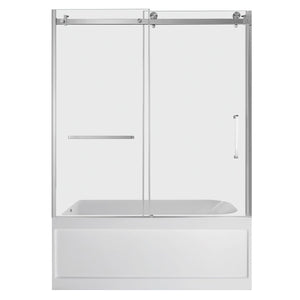 60-Inch Acrylic Rectangular 3-Wall Anti-Skid Alcove Tub with Tub Door, Left Hand Drain