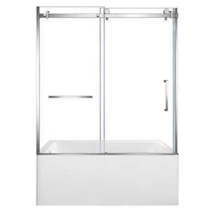 60-Inch Acrylic Rectangular 3-Wall Alcove Tub with Tub Door, Left Hand Drain