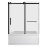 60-Inch Acrylic Rectangular 3-Wall Anti-Skid Alcove Tub with Tub Door, Right Hand Drain