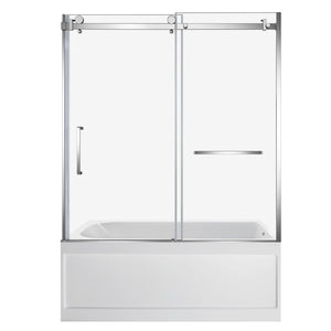 60-Inch Acrylic Rectangular 3-Wall Anti-Skid Alcove Tub with Tub Door, Right Hand Drain