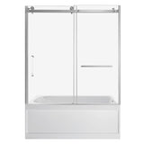 60-Inch Acrylic Rectangular 3-Wall Anti-Skid Alcove Tub with Tub Door, Right Hand Drain