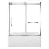 60-Inch Acrylic Rectangular 3-Wall Alcove Tub with Tub Door, Right Hand Drain