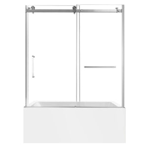 60-Inch Acrylic Rectangular 3-Wall Alcove Tub with Tub Door, Right Hand Drain