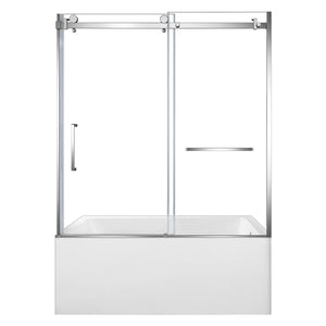 60-Inch Acrylic Rectangular 3-Wall Anti-Skid Alcove Tub with Tub Door, Right Hand Drain