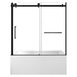 60-Inch Acrylic Rectangular 3-Wall Alcove Tub with Tub Door, Right Hand Drain