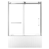 60-Inch Acrylic Rectangular 3-Wall Alcove Tub with Tub Door, Left Hand Drain