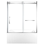 60-Inch Acrylic Rectangular 3-Wall Alcove Tub with Tub Door, Right Hand Drain