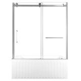 60-Inch Acrylic Rectangular 3-Wall Alcove Tub with Tub Door, Right Hand Drain