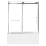 60-Inch Acrylic Rectangular 3-Wall Alcove Tub with Tub Door, Left Hand Drain