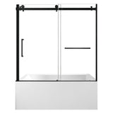 60-Inch Acrylic Rectangular 3-Wall Alcove Tub with Tub Door, Right Hand Drain