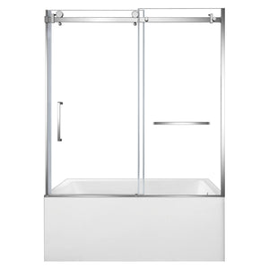 60-Inch Acrylic Rectangular 3-Wall Alcove Tub with Tub Door, Right Hand Drain