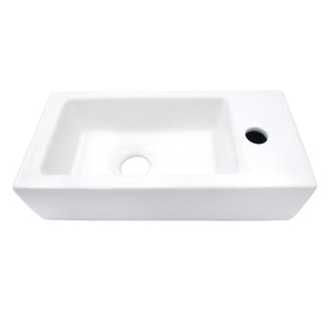 Dibrach 14-3/4 Inch Rectangle Wall Mount Ceramic Bathroom Sink