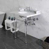 Fauceture 30-Inch Carrara Marble Console Sink with Acrylic Legs