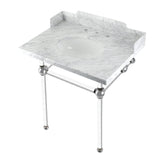 Fauceture 30-Inch Carrara Marble Console Sink with Acrylic Legs