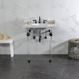 Fauceture 30-Inch Carrara Marble Console Sink with Acrylic Legs