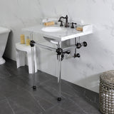 Fauceture 30-Inch Carrara Marble Console Sink with Acrylic Legs