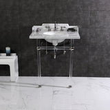 Fauceture 30-Inch Carrara Marble Console Sink with Acrylic Legs