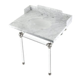 Fauceture 30-Inch Carrara Marble Console Sink with Acrylic Legs