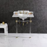 Fauceture 30-Inch Carrara Marble Console Sink with Acrylic Legs