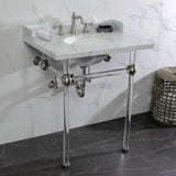 Fauceture 30-Inch Carrara Marble Console Sink with Acrylic Legs