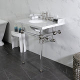 Fauceture 30-Inch Carrara Marble Console Sink with Acrylic Legs