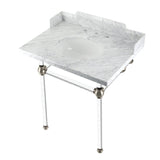 Fauceture 30-Inch Carrara Marble Console Sink with Acrylic Legs