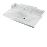 Pemberton 36-Inch Carrara Marble Console Sink with Brass Legs (8-Inch, 3-Hole)