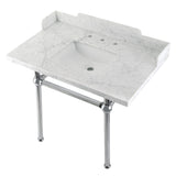 Fauceture 36-Inch Carrara Marble Console Sink with Brass Legs