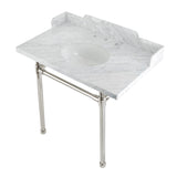 Fauceture 36-Inch Carrara Marble Console Sink with Stainless Steel Legs