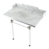 Fauceture 36-Inch Carrara Marble Console Sink with Acrylic Legs