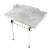 Fauceture 36-Inch Carrara Marble Console Sink with Acrylic Legs